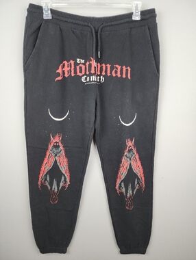 Black Craft Jogger Pants - The Mothman Cometh Black/Red Sx 2xl